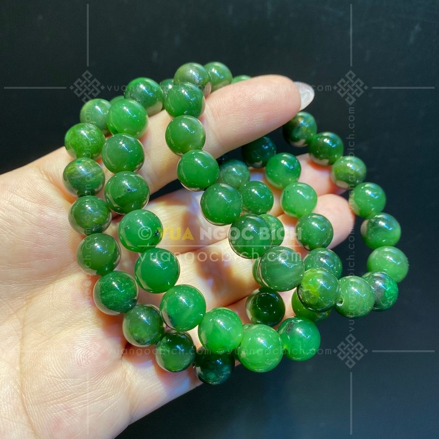 Vòng Tay Ngọc BíchNephrite Jade Thường 9mm (VNB-VT340) 28 Vòng Tay Ngọc BíchNephrite Jade Thường 9mm (VNB-VT340) 1