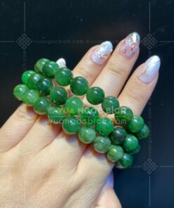 Vòng Tay Ngọc BíchNephrite Jade Thường 9mm (VNB-VT340)