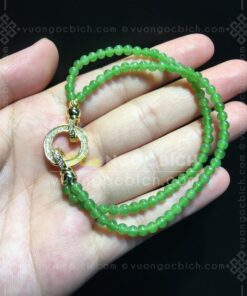 Vòng Tay Ngọc Bích Xanh Táo 5mm VIP (VNB-VT956)
