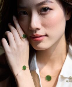Dây Chuyền Vàng 10k Ngọc Bích Hình Tròn - Moon Jade (VNB-MD251-1) 11 Dây Chuyền Vàng 10k Ngọc Bích Hình Tròn - Moon Jade (VNB-MD251-1)