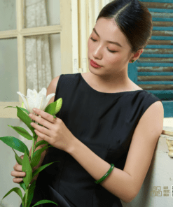 Vòng Tay Ngọc Bích Liền Khối Bản Đũa (VNB-VT334)