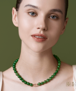 Chuỗi Cổ Ngọc Bích Nephrite Jade 8mm VIP (VNB-CC939)