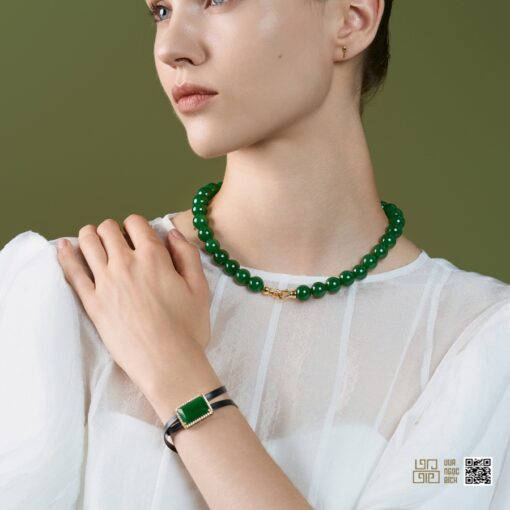 Chuỗi Cổ Ngọc Bích Nephrite Jade 12mm VIP (VNB-CC946)