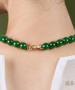 Chuỗi Cổ Ngọc Bích Nephrite Jade 12mm VIP (VNB-CC946)