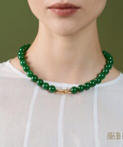 Chuỗi Cổ Ngọc Bích Nephrite Jade 12mm VIP (VNB-CC946)