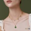 Mặt Dây Cỏ Bốn Lá Ngọc Bích Nephrite Jade (VNB-MD720) 2 Mặt Dây Cỏ Bốn Lá Ngọc Bích Nephrite Jade (VNB-MD720)