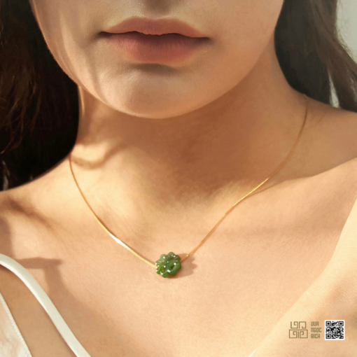 Mặt Dây Cỏ Bốn Lá Ngọc Bích Nephrite Jade (VNB-MD717)