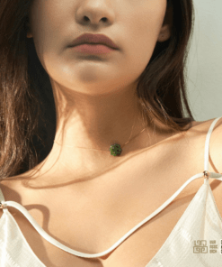 Mặt Dây Cỏ Bốn Lá Ngọc Bích Nephrite Jade (VNB-MD717)