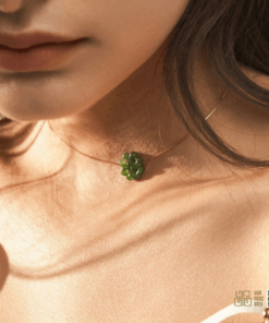 Mặt Dây Cỏ Bốn Lá Ngọc Bích Nephrite Jade (VNB-MD717)