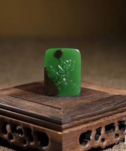 Mặt Dây Liên Hoa Sen Ngọc Bích Nephrite Jade VIP (VNB-MD710)