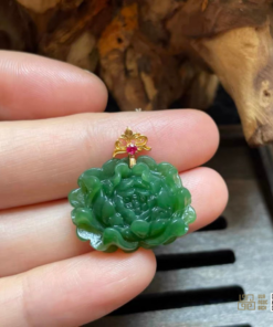 Mặt Dây Liên Hoa Sen Ngọc Bích Nephrite Jade VIP (VNB-MD711) 12 Mặt Dây Liên Hoa Sen Ngọc Bích Nephrite Jade VIP (VNB-MD711)