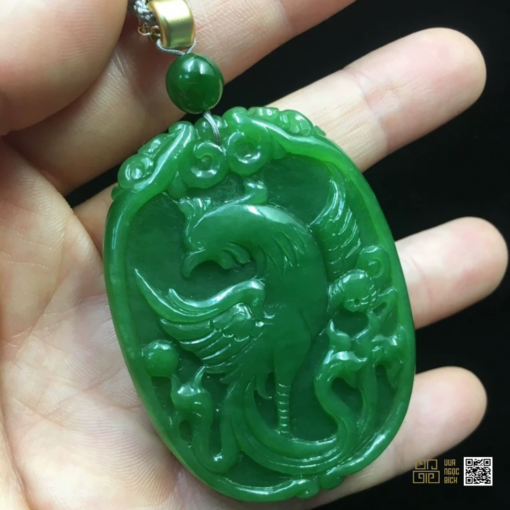 Mặt Dây Phượng Hoàng Ngọc Bích Nephrite Jade VIP (VNB-MD714)