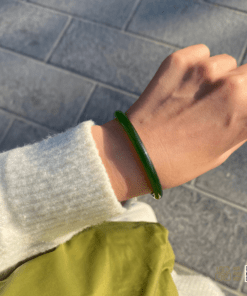 Vòng Tay Ngọc Bích Nephrite Jade Bản Liền Khối (VNB-VT836)