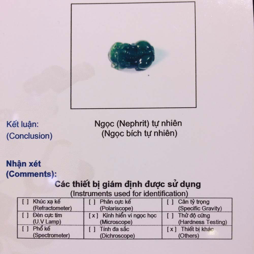 Giấy kiểm định có chứng minh ngọc bích thật không? 1